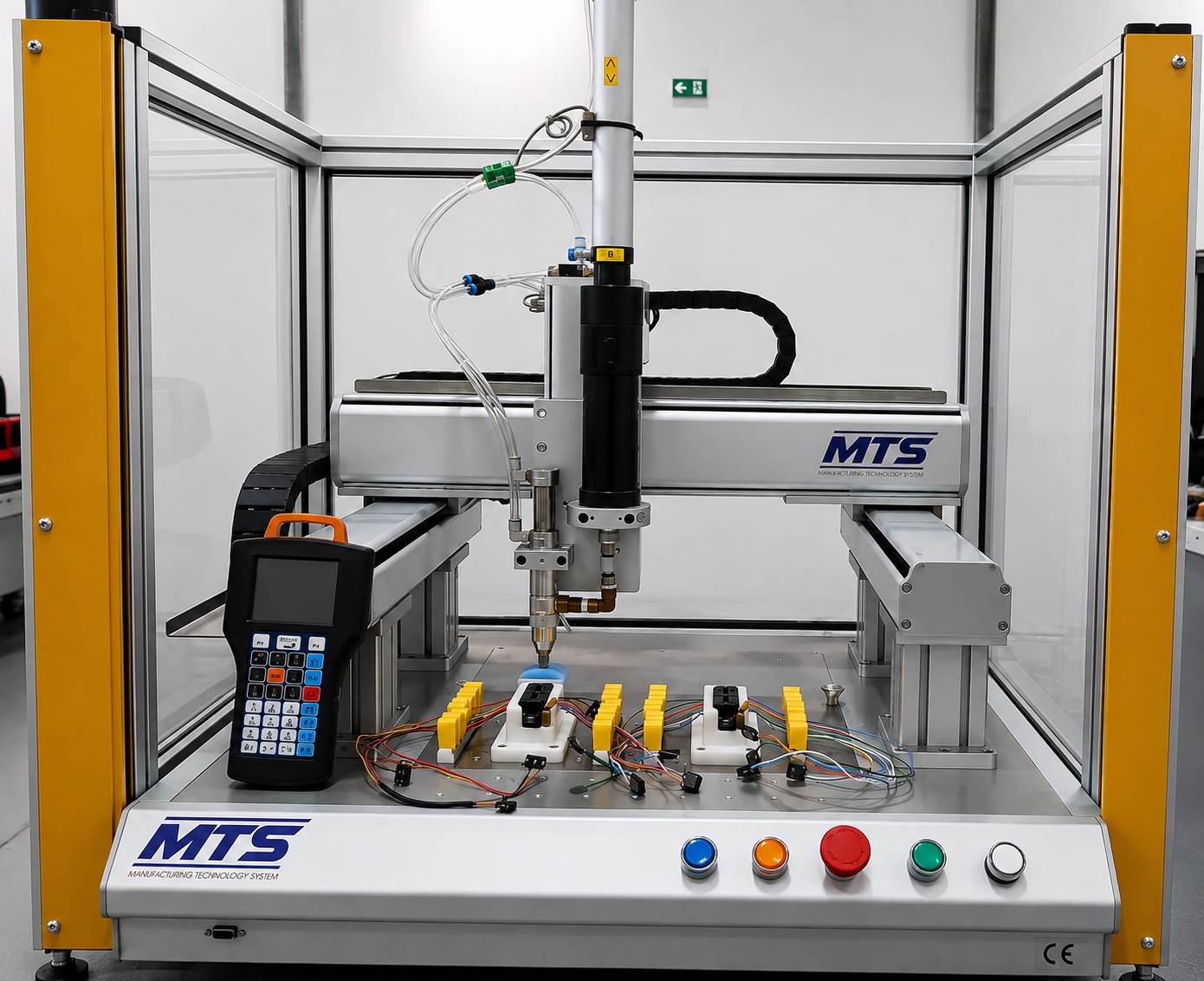 Machine de dispensing automatisé MTS avec robot cartésien multi-axes, teach pendant et barrières immatérielles